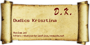 Dudics Krisztina névjegykártya